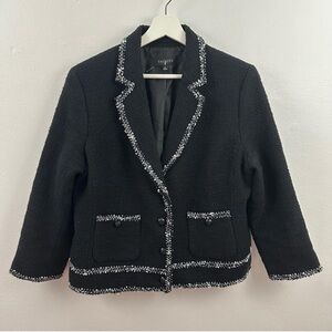 Talbots Black Blazer with White Trim Size 16